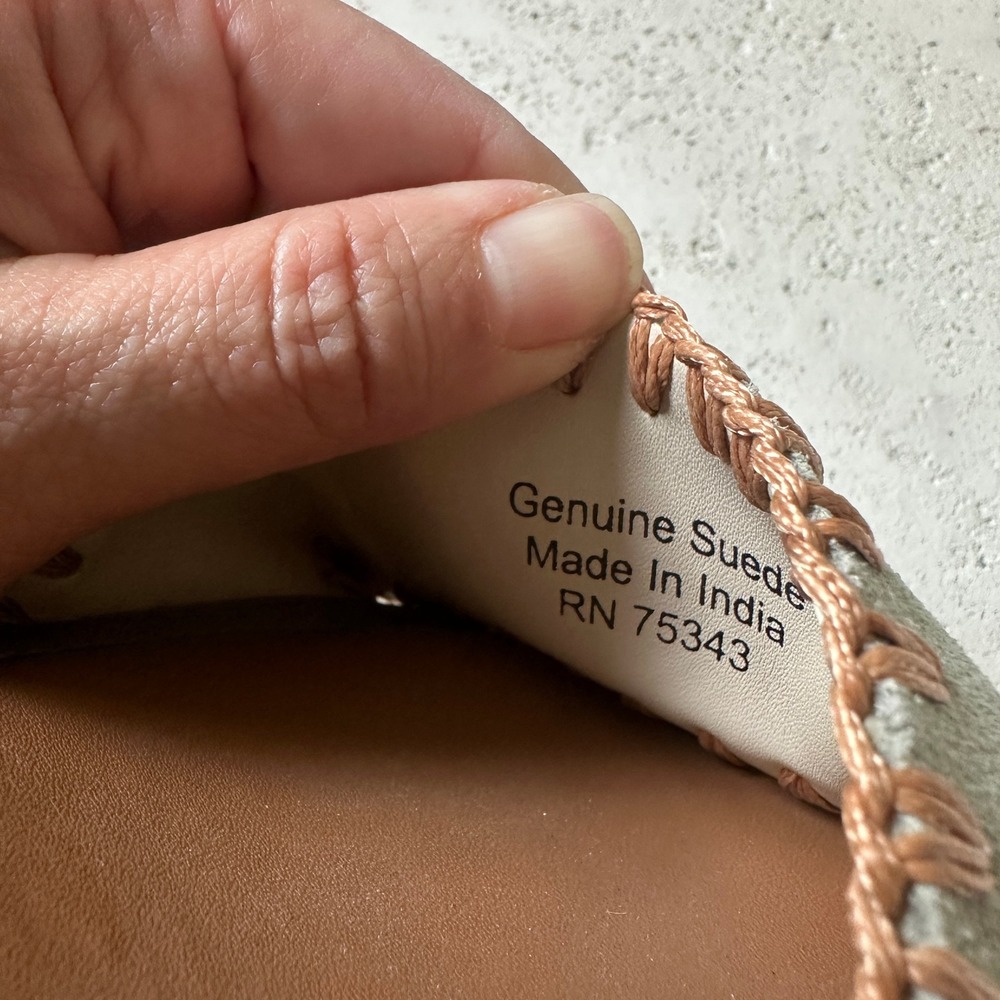 Joie Womens Suede Whipstitch Espadrille Wedge Sandals Tan Leather Boho 9.5 - Picture 4 of 6